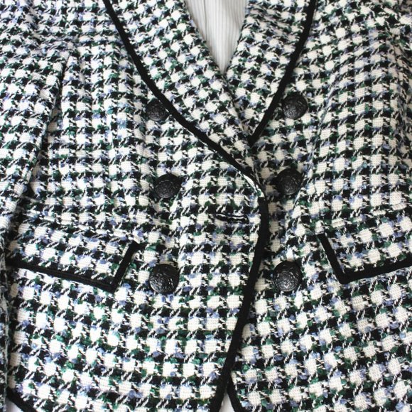 Veronica Beard Diego Metallic Check Cotton Blend Tweed Dickey Jacket - Picture 4 of 11